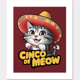 Cinco de meow Posters and Art